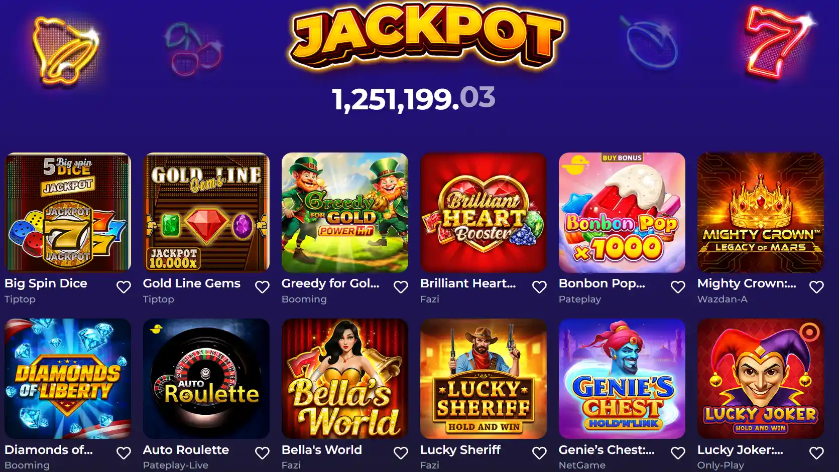 Jackpot progressif et catalogue de machines à sous